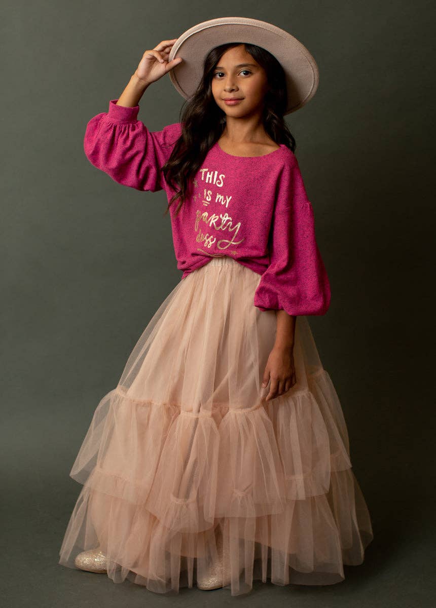 Joyfolie - Kid's Juana Sweatshirt in Heather Hot Pink