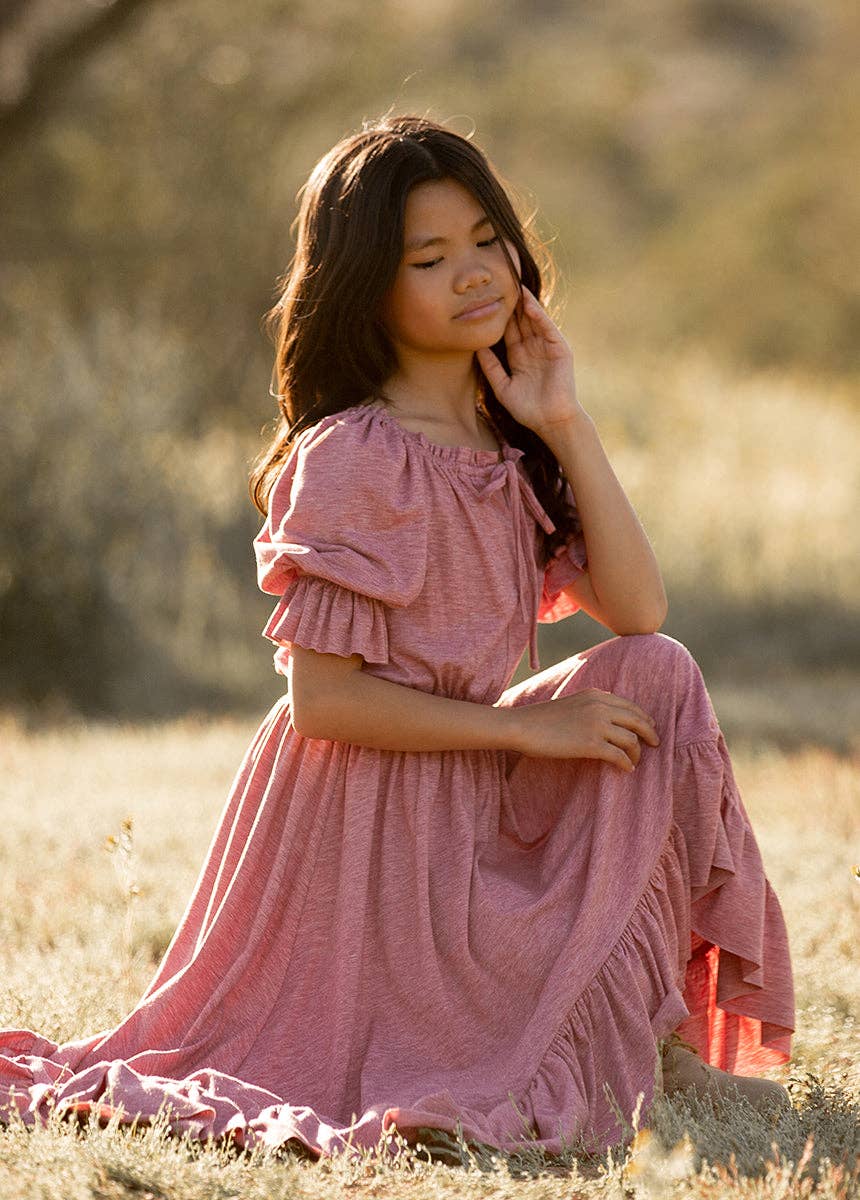 Joyfolie - Kid's Gwenola Dress in Heather Rose