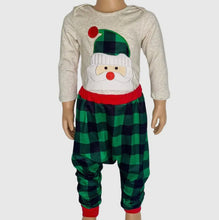 Load image into Gallery viewer, Baby Boys Holiday Santa Claus Christmas Plaid Onesie and Pants
