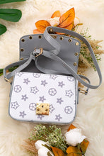 Load image into Gallery viewer, White &amp; Light Gray Spike Detail Crossbody Purse
