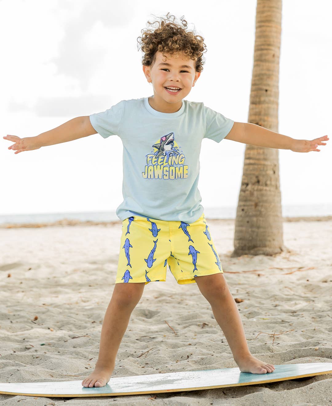 RuffleButts + RuggedButts - Boys Jawsome Shark Swim Trunks