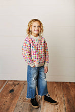 Load image into Gallery viewer, Adorable Sweetness - Kids Rainbow Colored Knit Texture Crew Neck Fall Sweater
