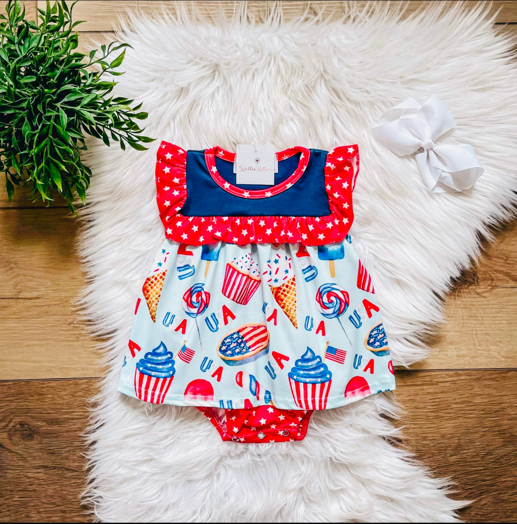 Americana Treats Infant Onesie