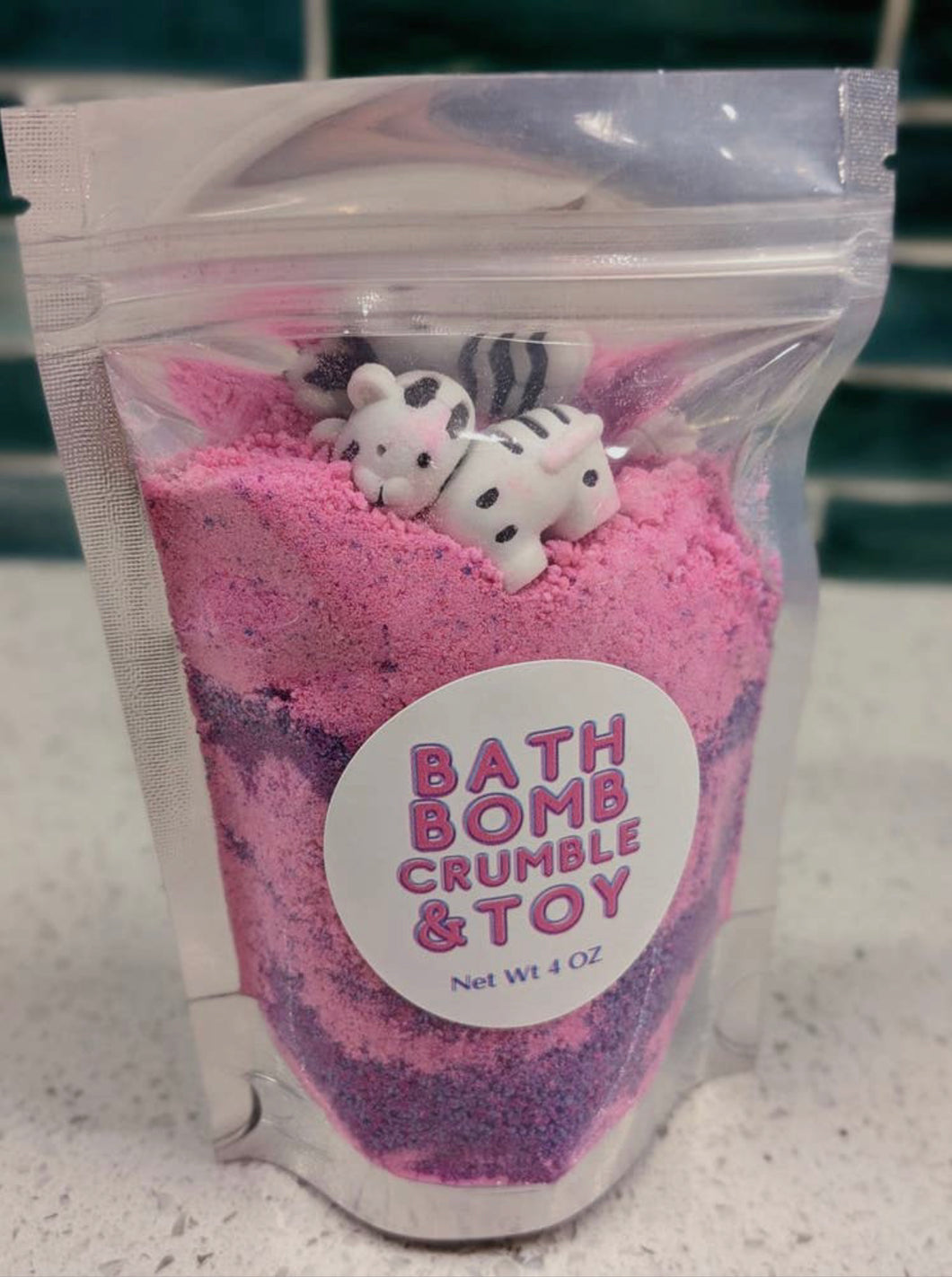 Kid’s Bath Bomb Crumble & Toy- PINK- Pink Sugar