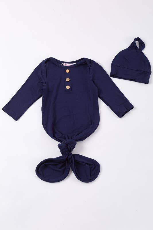 Oxford Blue Bamboo Baby Gown