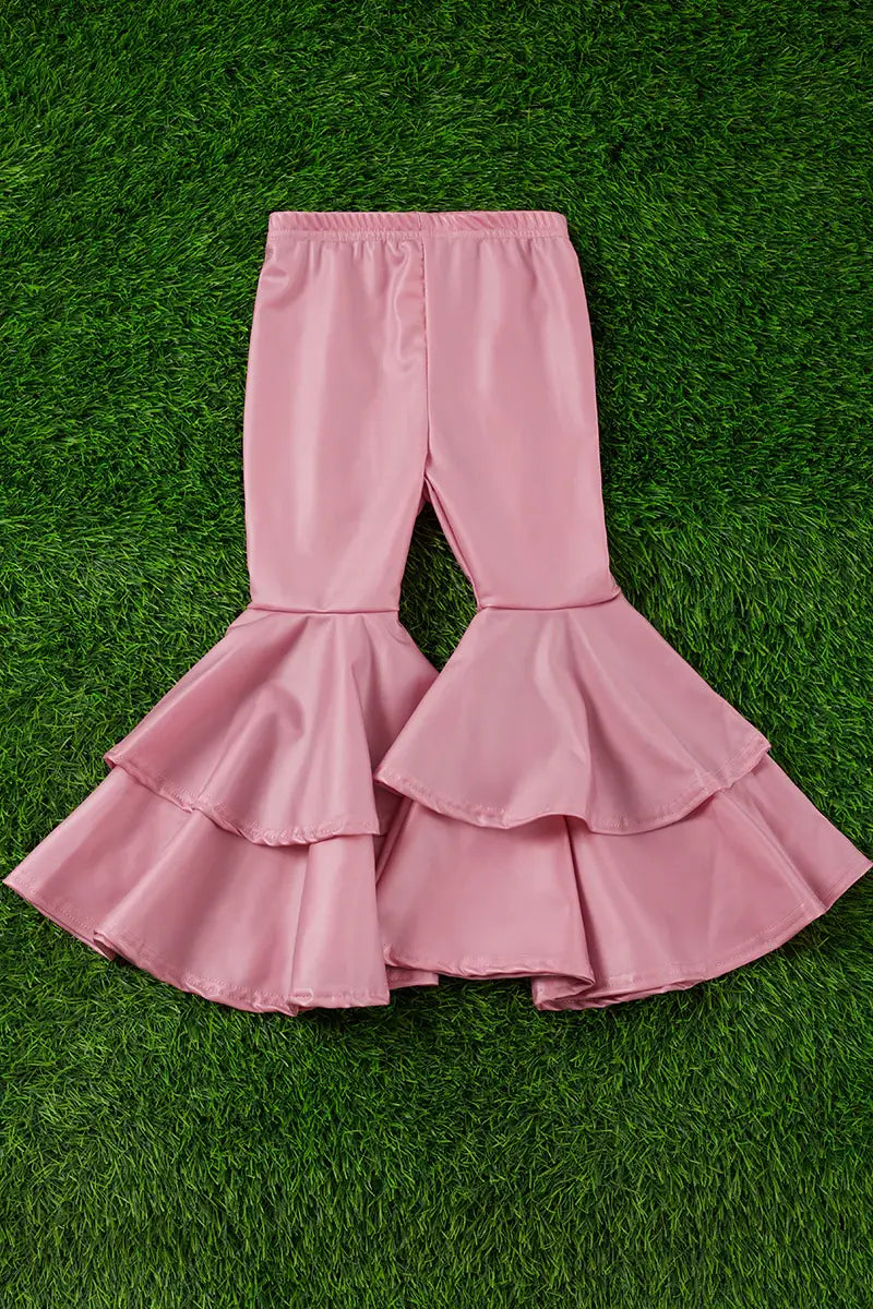 Blush Faux Leather Double Layer Bottoms