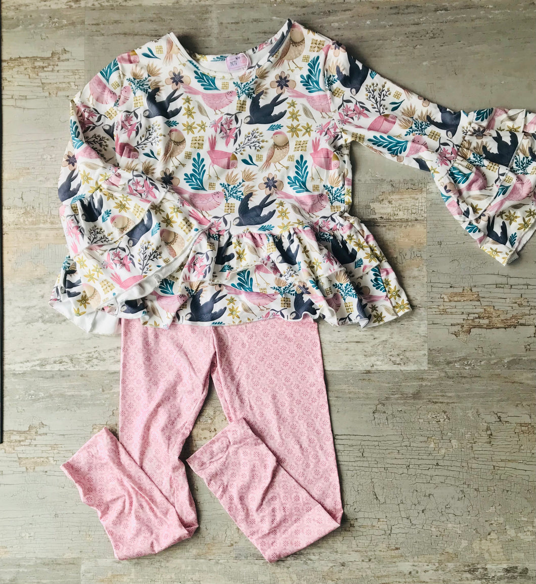 Bird and Floral 2pc Set