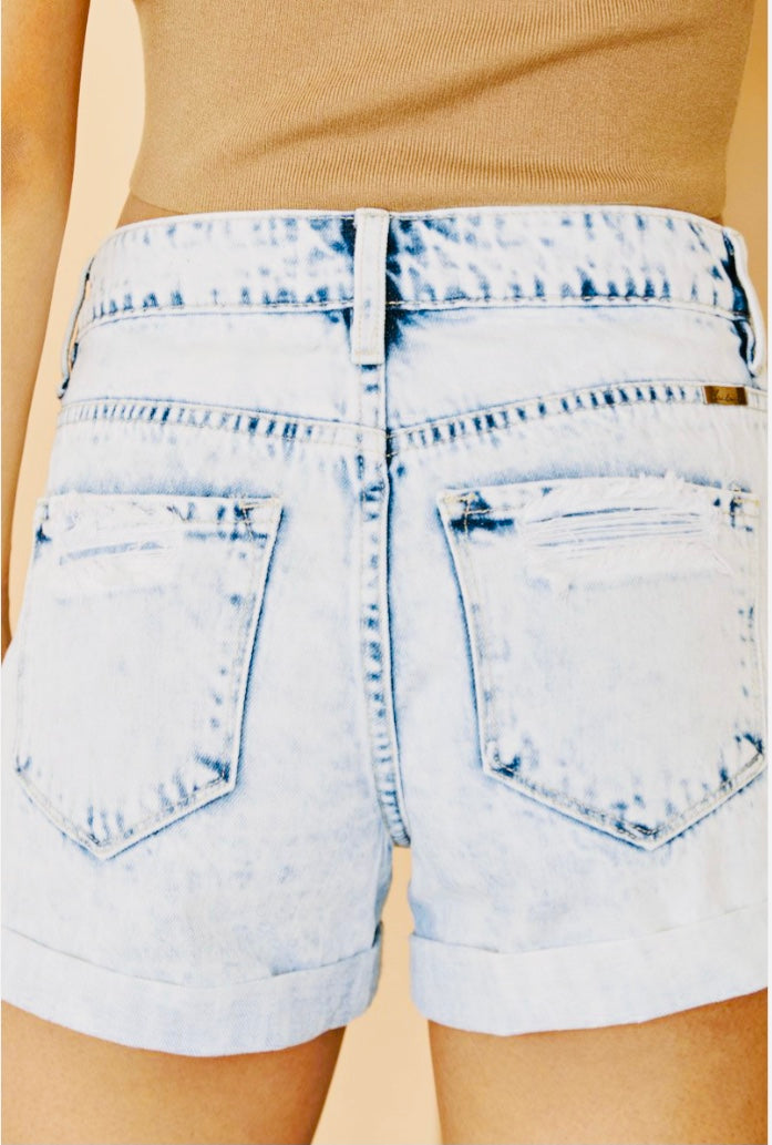 KanCan Light Wash Distressed Shorts