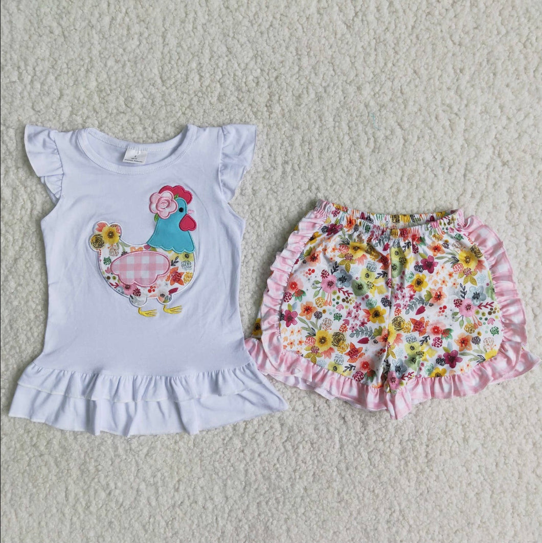 Chicken Embroidery 2pc Set