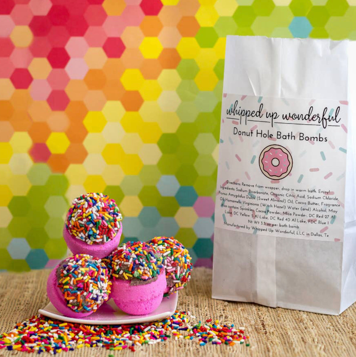 Doughnut hole bath bombs