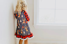 Load image into Gallery viewer, Deer Holiday Christmas Ruffle Button Lounge Gown
