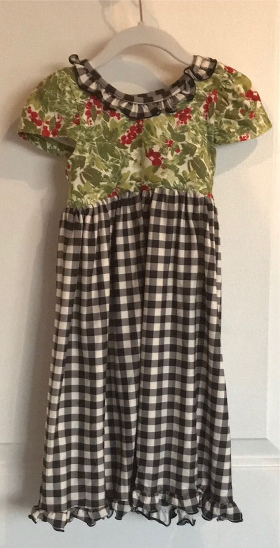 Buffalo Plaid and Holly Christmas gown