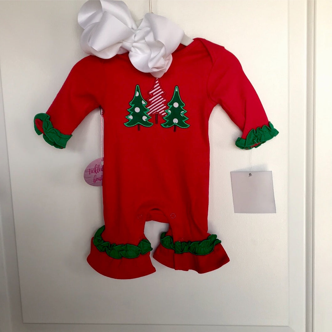 Christmas Trees Appl Girls outfit