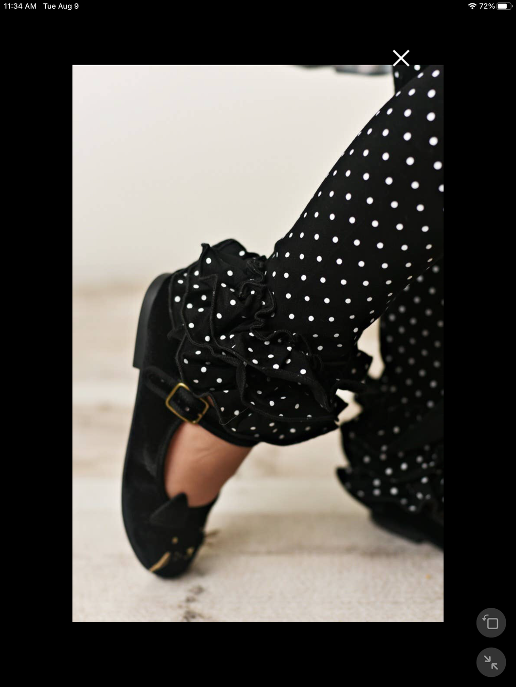 Black pin dot leggings